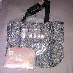 Victoria secret, PINK tote and makeup bag